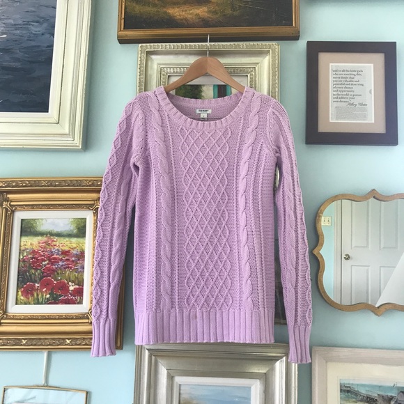 Lilac cable knit jumper Clearance